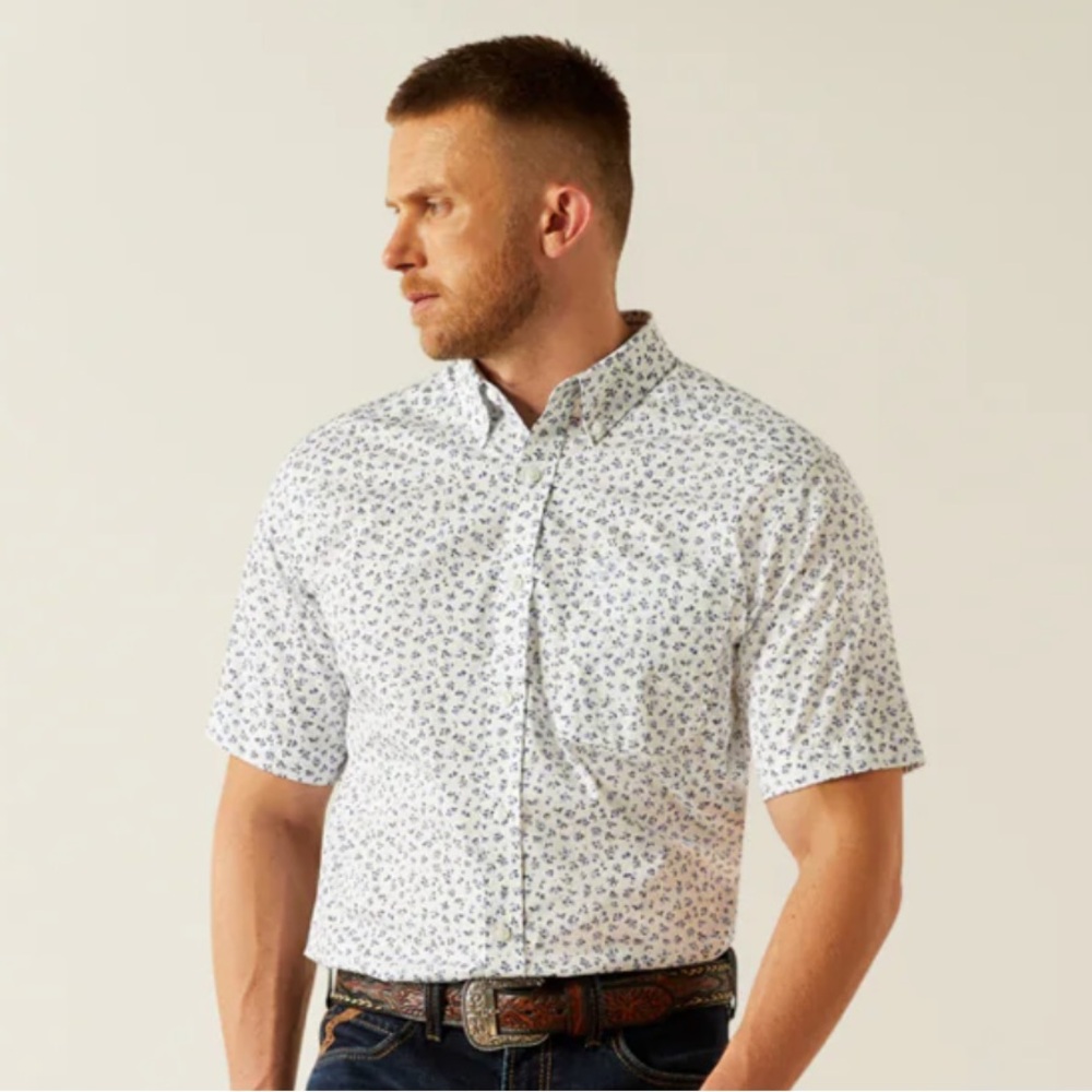 Ariat Men's Oaks SS Blue Floral Button Down Shirt